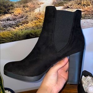 Suede Black Booties